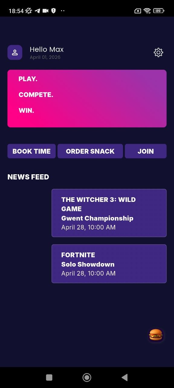 NV Grant Arena onboarding screen